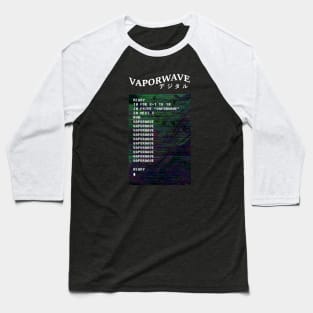 Vaporwave BASIC Code Baseball T-Shirt